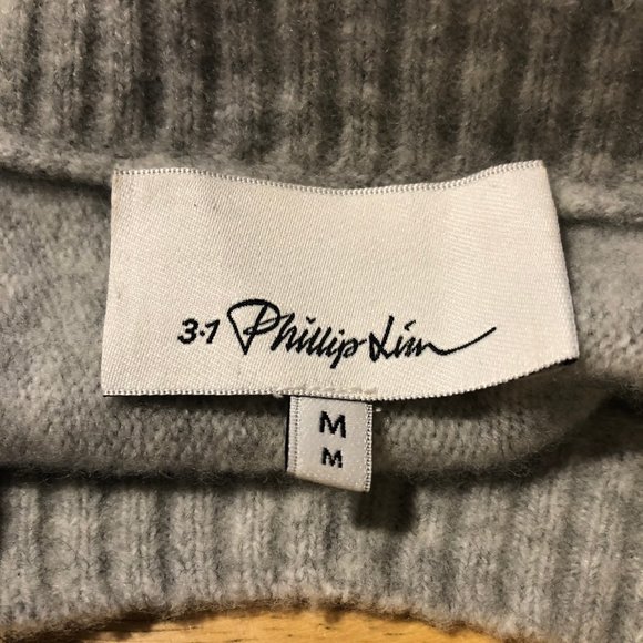 *Womens 3.1 Phillip Lim Gray Laced Sleeve Wool Blend Pullover Sweater M - Picture 8 of 10